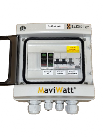 Coffret AC 12kVA monophasé 63A 300mA 230V
