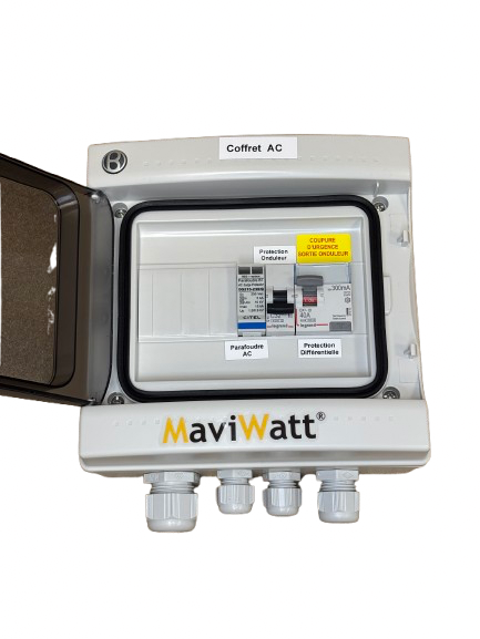 Coffret AC 6 kVA monophasé 32A 300mA 230V