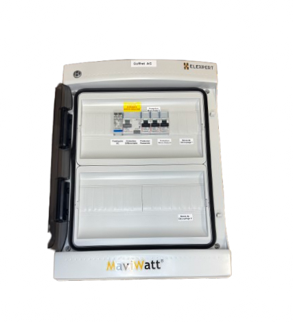 Coffret AC Micro-onduleur 2 Lignes - monophasé 2X20A 230V + emplacement passerelle