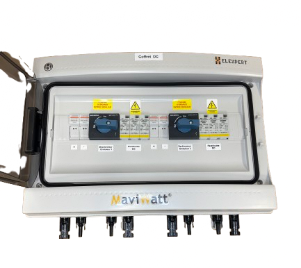 CC0018 - Coffret DC 2 MPPT (1S+1S) fusibles + parafoudre 20A 1000V