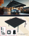 Carport DOUBLE 12 panneaux - modèle Electra  pieds déportés – RAL 7016 – avec ETN