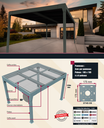 Carport SIMPLE 8 panneaux - modèle Electra  Ilot  – RAL 7016 – avec ETN
