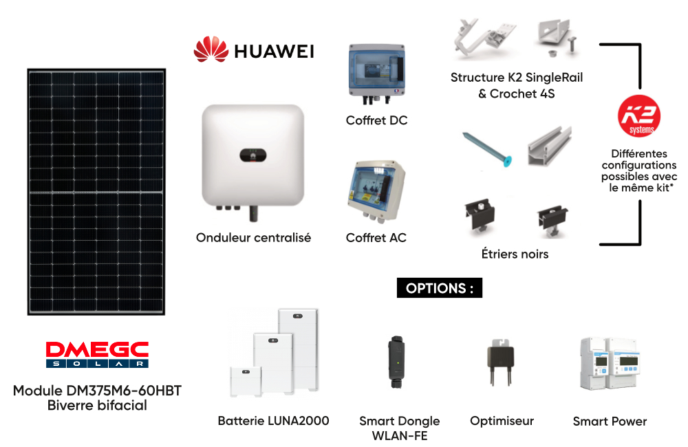 KIT PROMO 6kWc HUAWEI TUILE