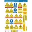 Planche étiquettes PV - Kit de signalisations PV adhésives installations raccordées ou non avec stockage