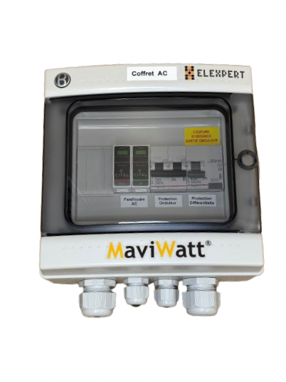 Coffret AC 12kVA monophasé 63A 300mA 230V