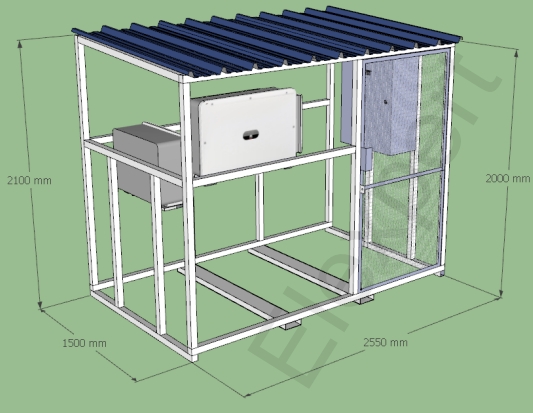 SHELTER MAVIWATT 255x150* RAL 7016