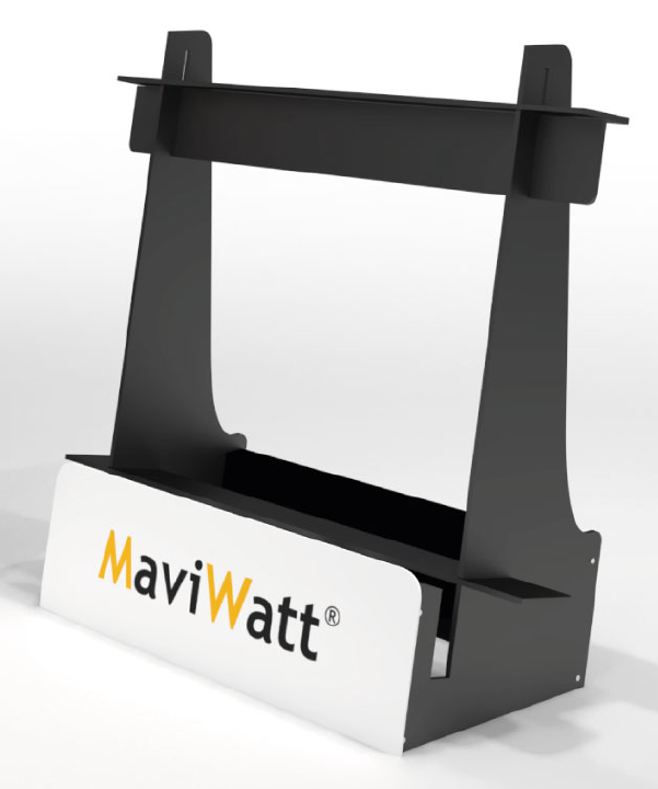 Présentoir panneau solaire. 1180 x 500 x h. 800  mm - Logotisé MAVIWATT