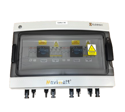 [CP030749] CC0018 - Coffret DC 2 MPPT (1S+1S) fusibles + parafoudre 20A 1000V