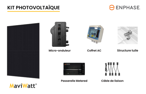 Kit PV 9kWc MaviWatt 500Wc Enphase Tuile Triphasé